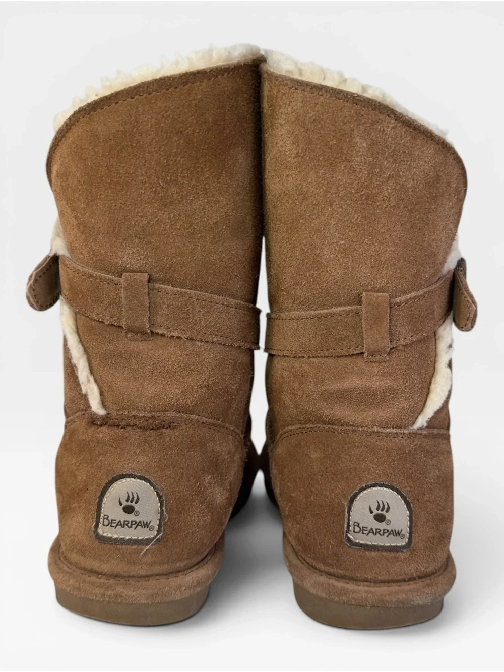 BearPaw Tatum Tan Brown Suede Winter Wool Blend Boots SIZE 7